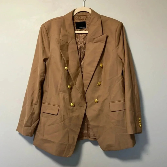 Banana Republic camel wool blend gold buttons blazer M/L - Picture 1 of 7